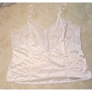 White Lace & Satin Babydoll Coquette Camisole By La Tendresse Size M